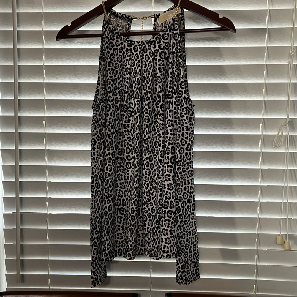 Michael Kors leopard print cold shoulder top S